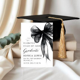 Anúncio de Formatura Coquete com Laço Preto Modern