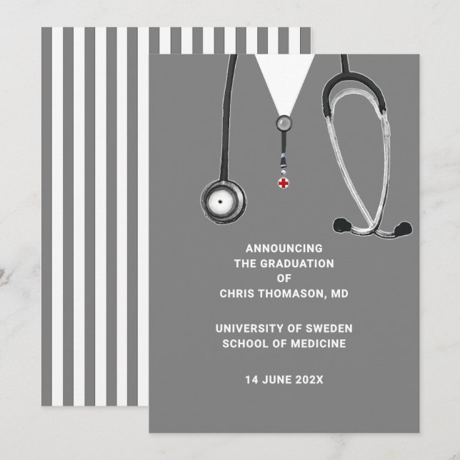 Anúncio de Formatura da Faculdade de Medicina (Frente/Verso)