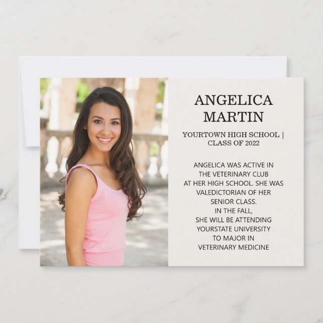 Anúncio de Formatura de 2 Lados com 3 Detalhes de  (Frente)