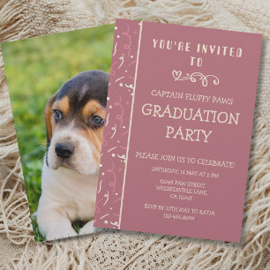 Anúncio de Formatura de Cachorro Champagne Dourado