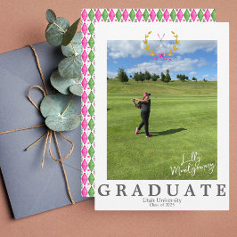 Anúncio de Formatura de Golfe e Golfista Coquette