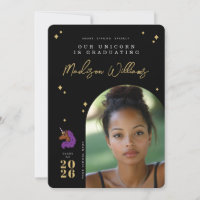 Anúncio de Formatura do Unicórnio Afro Roxo