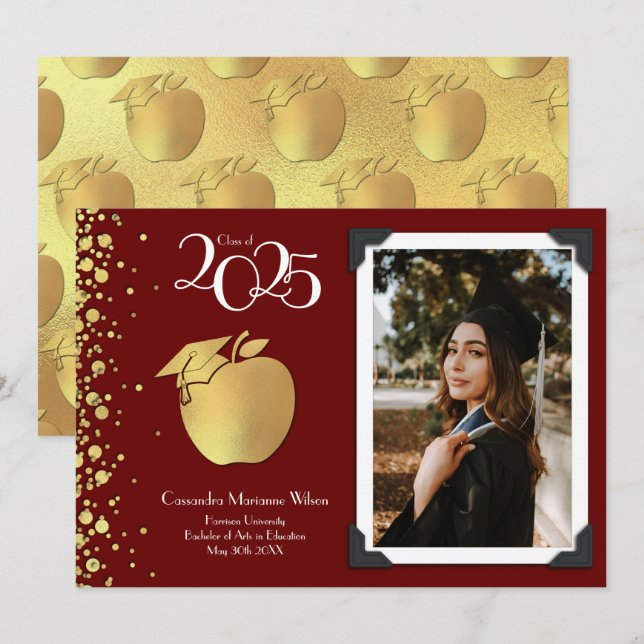 Anúncio de formatura Dourada do Ensino Superior (Frente/Verso)