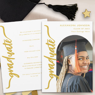 Anúncio de Formatura Elegante com Foto de Arco Mod