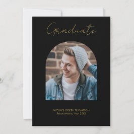 Anúncio de Formatura em Arco Preto Dourado