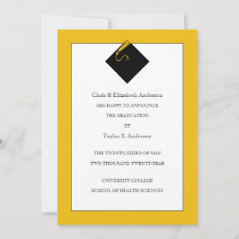 Anúncio de Formatura em Dourado Amarelo