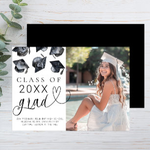Anúncio de Formatura em Foto Preto e Branco Modern