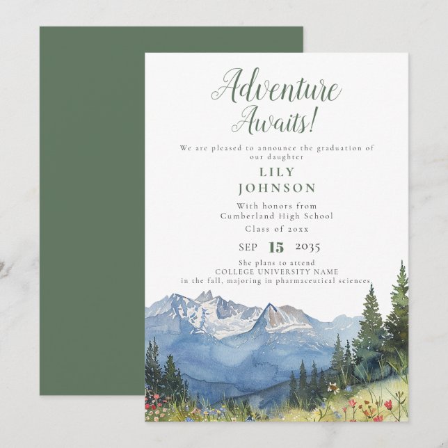 Anúncio de Formatura Montanhas Aventura Espera (Frente/Verso)