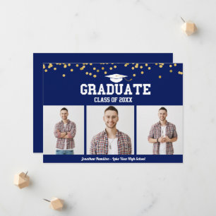 Anúncio de Formatura no Ensino Médio 3 Cartões de