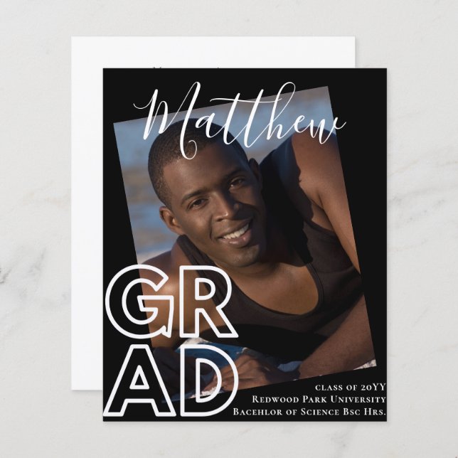 Anúncio de Formatura no ORÇAMENTO FOTO Moderno da  (Frente/Verso)