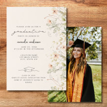 Anúncio de Formatura Peach Wildflower