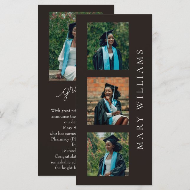 Anúncio de Formatura Personalizado com Fotos e Tex (Frente/Verso)
