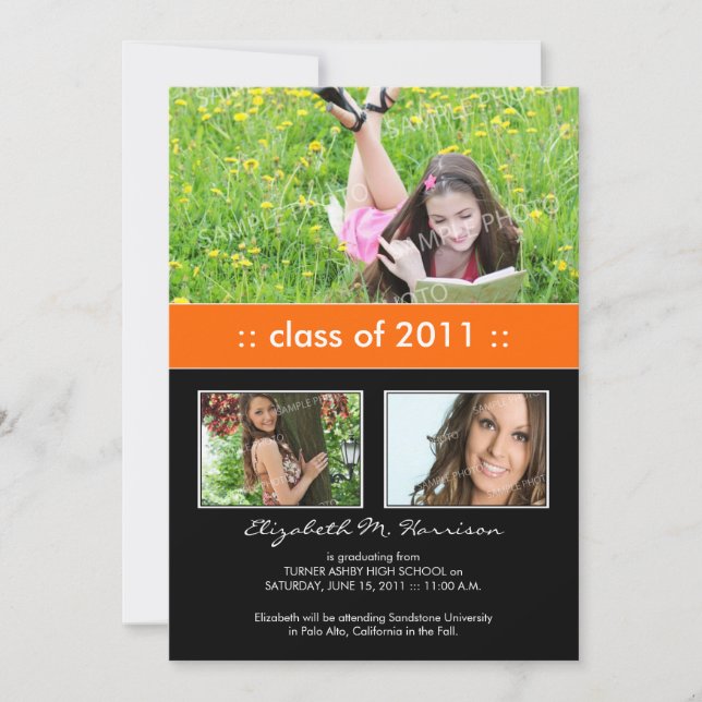Anúncio de Formatura Personalizado Trio de Fotos ( (Frente)