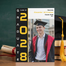 Anúncio de Formatura Preto Dourado de Foto Moderna