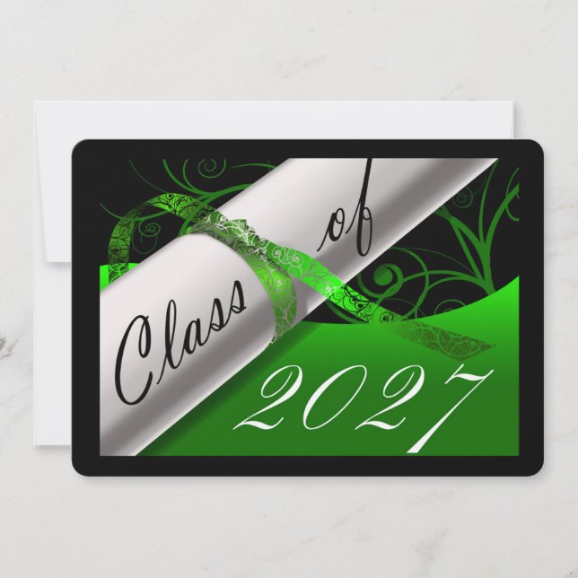 Anúncio de Formatura Verde e Preto (Frente)