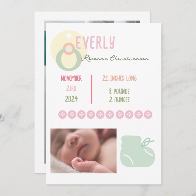 Anúncio de Foto Adorável de Menina (Frente/Verso)