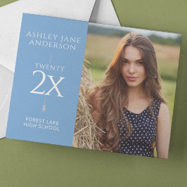 Anúncio de Foto Azul Pálida para Graduação Chic