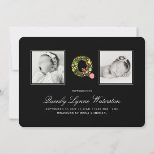 ANÚNCIO DE FOTO BABY   Alfabeto Floral Q