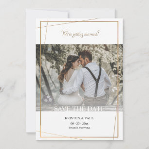 Anúncio de Foto com Moldura Dourada Salve a Data