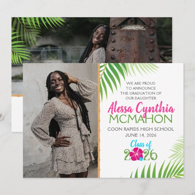 Anúncio de Foto da Formatação Tropical de Luau 2 (Frente/Verso)