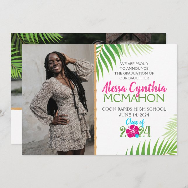 Anúncio de Foto da Formatação Tropical de Luau 2 (Frente/Verso)