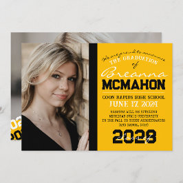 Anúncio de Foto da Graduação 2 Dourada e preta