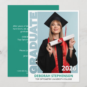 Anúncio de Foto da Turma de Graduação Turquesa de 
