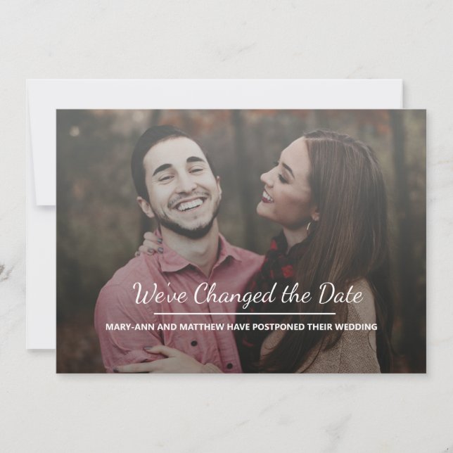 Anúncio de Foto de Adiamento de Casamento (Frente)