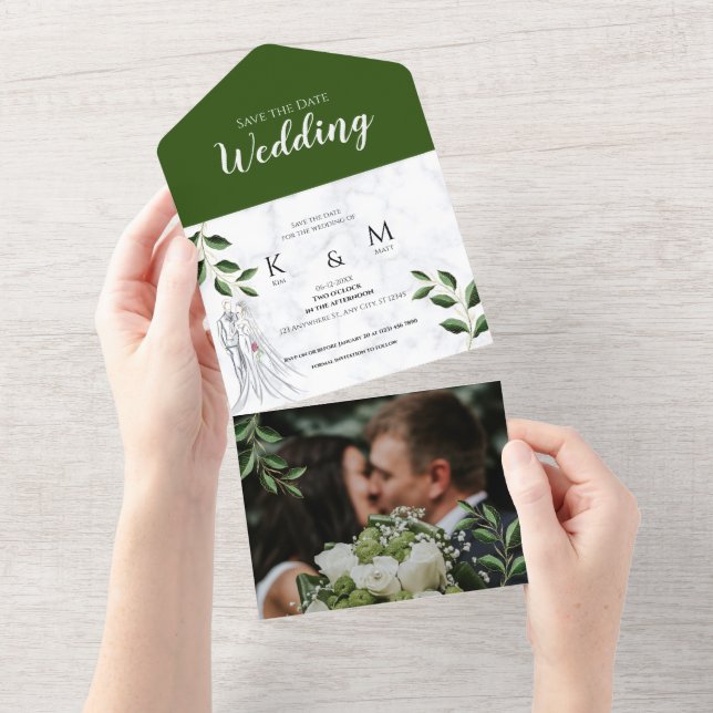 Anúncio de Foto de Casamento Botânico Personalizad (Aba destacável)
