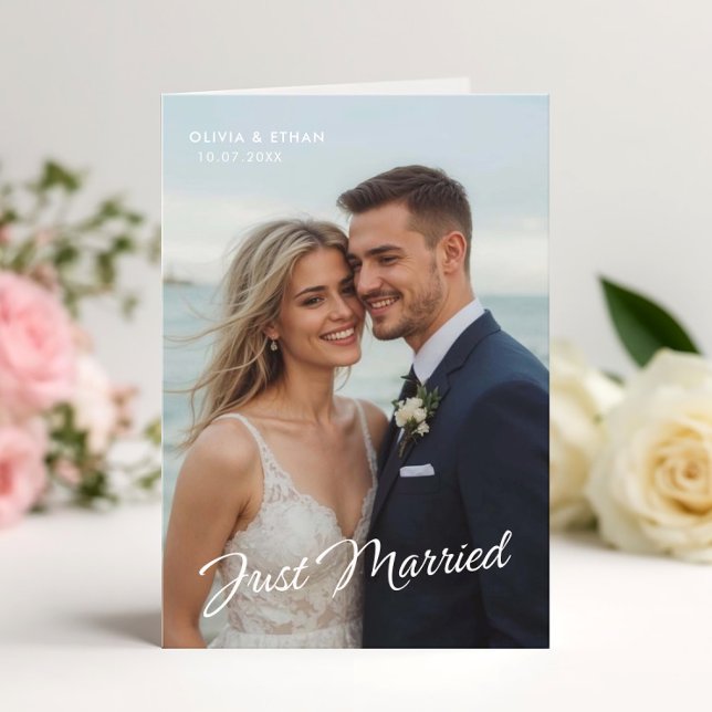 Anúncio de Foto de Casamento Elegante Recém-Casado (Criador carregado)