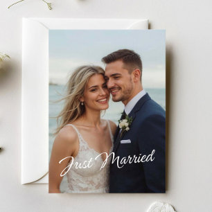Anúncio de Foto de Casamento Elegante Recém-Casado