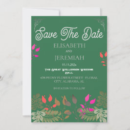 Anúncio de Foto de Casamento Floral Salve a Data