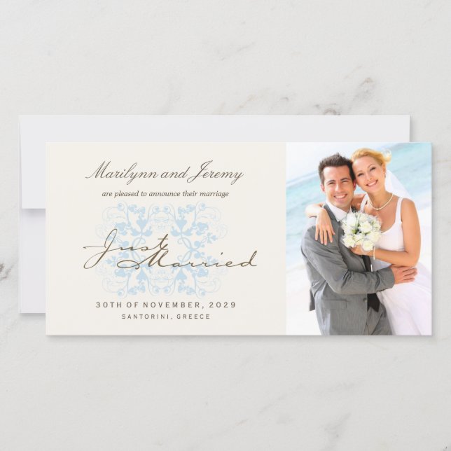 Anúncio de Foto de Casamento Flourish do recem cas (Frente)