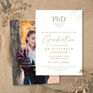 Anúncio de Foto de Diploma de Doutorado Elegante D
