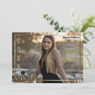 Anúncio de Foto de Formatura com Bordas Douradas G