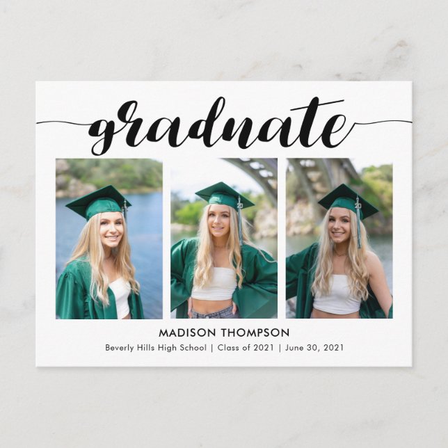 Anúncio de Foto de Formatura com Caligrafia Simple (Frente)