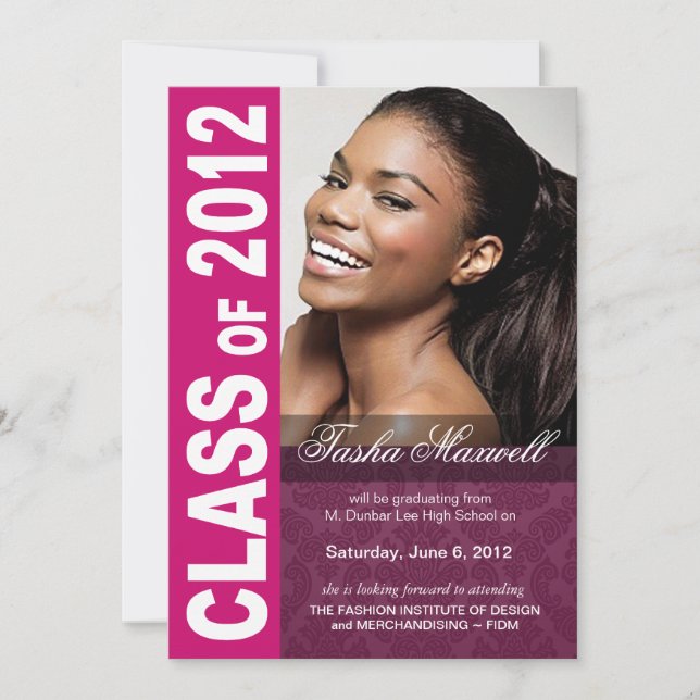 Anúncio de Foto de Formatura de 2012 Ousado e Jove (Frente)