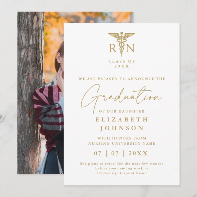 Anúncio de Foto de Formatura de Enfermagem RN Dour (Frente/Verso)