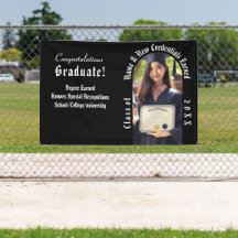 Anúncio de Foto de Formatura Moderno Preto e Branc