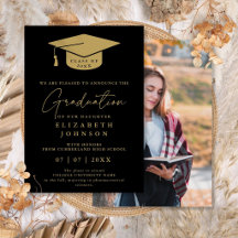 Anúncio de Foto de Formatura Preto e Dourado