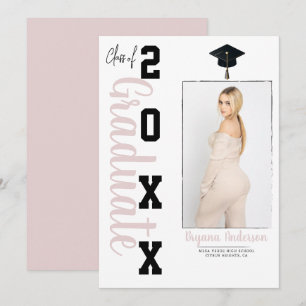 Anúncio de Foto de Formatura Rosa e Preto na Moda 