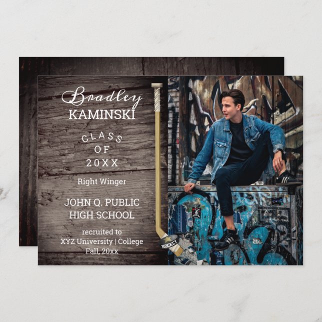 Anúncio de Foto de Graduação de Esporte do Jogador (Frente/Verso)