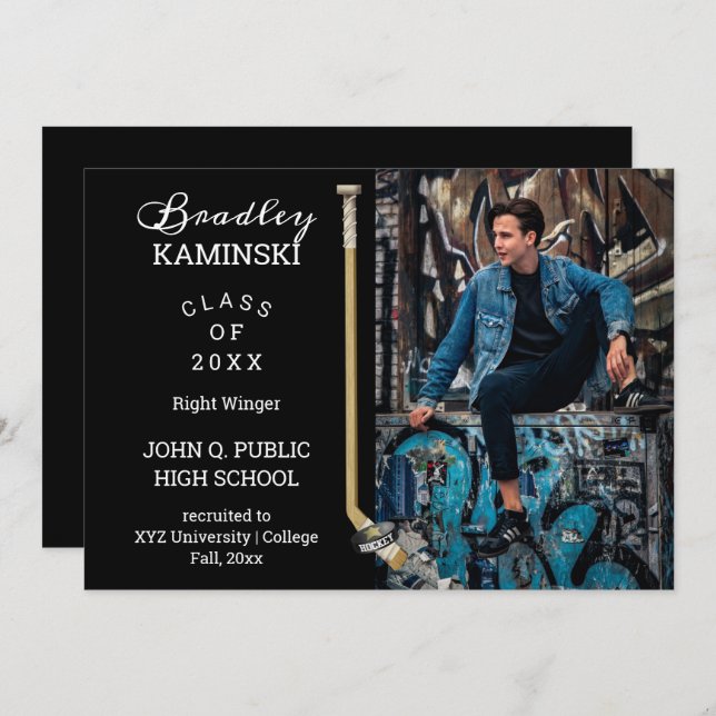 Anúncio de Foto de Graduação de Esporte do Jogador (Frente/Verso)