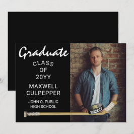 Anúncio de Foto de Graduação de Jogador de Hóquei 