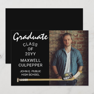 Anúncio de Foto de Graduação de Jogador de Hóquei 