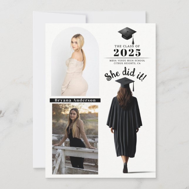 Anúncio de Foto de Graduação de Rapariga de Forman (Frente)