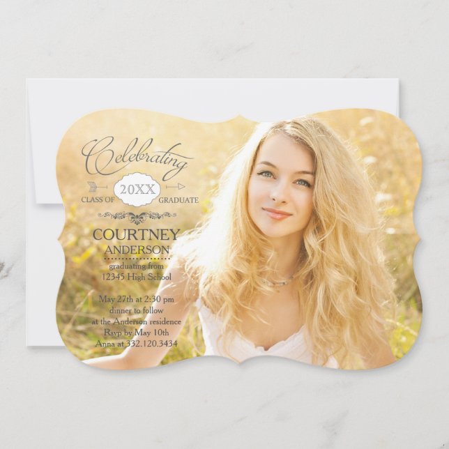 Anúncio de Foto de Graduação de Script Simples (Frente)