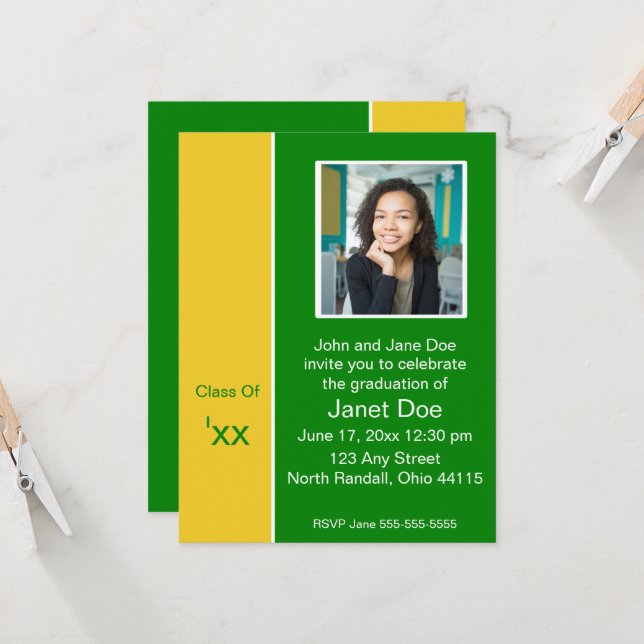 Anúncio de Foto de Graduação em Preto e Amarelo (Frente/Verso In Situ)