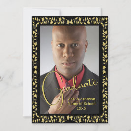 Anúncio de Foto de Graduação em Preto e Dourada Iv