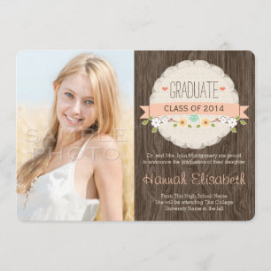 Anúncio de Foto de Graduação Floral Rústica Co